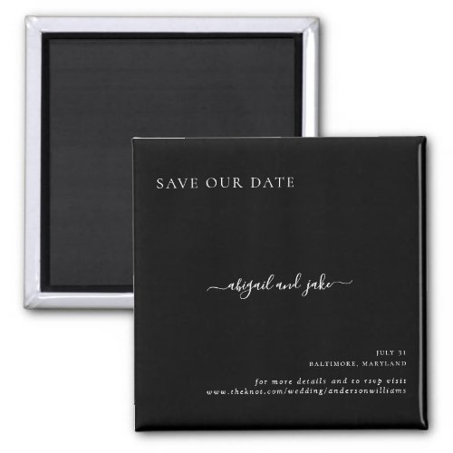 Simply Black Wedding Save our Date  Magnet