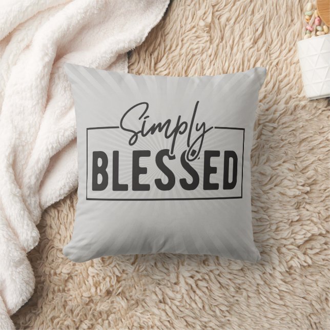 Simply Blessed Faith Based decor Throw Pillow (Blanket)