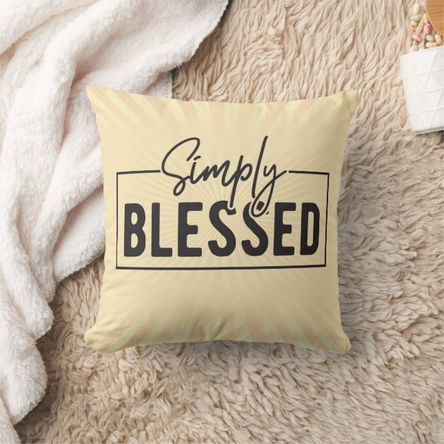 Simply Blessed Faith Based decor Throw Pillow (Blanket)