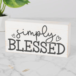 Simply Blessed Inspirational Wooden Box Sign