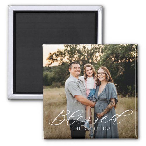 Simply Blessed Personalized Photo Magnet