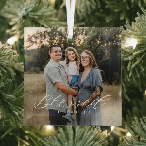 Simply Blessed Personalized Photo Ornament