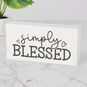 Simply Blessed Wooden Box Sign