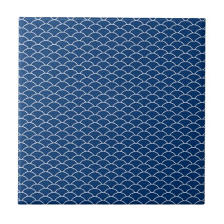 Simply Blue Japanese Wave Pattern Tile