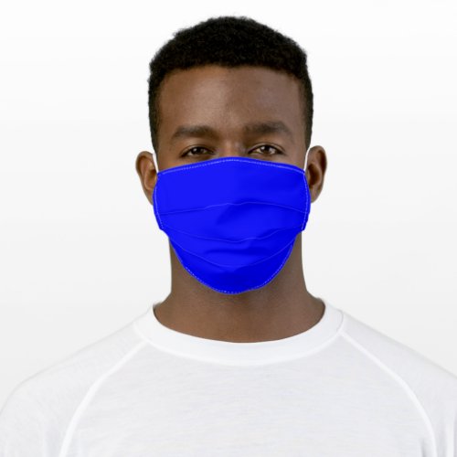 Simply Blue Solid Color Customize It COVID19 Adult Cloth Face Mask