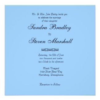 Simply Blue Wedding Invitation