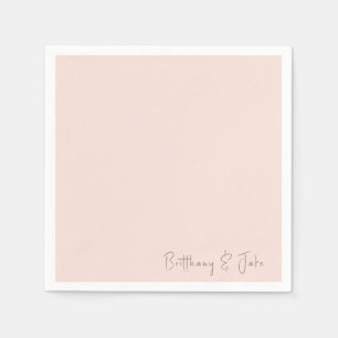 Simply Blush Gold Script Wedding Cocktail Napkins