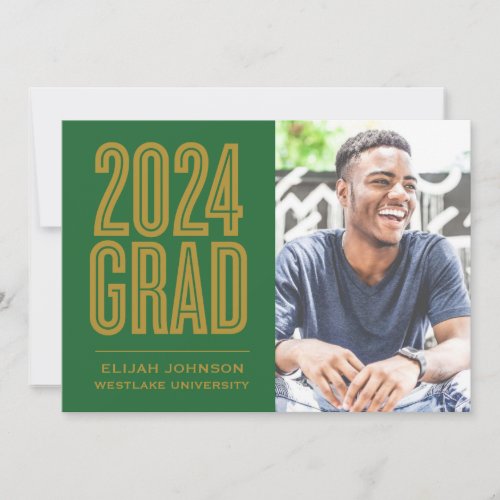 SIMPLY BOLD 2024 GRAD PHOTO GRADUATION INVITATION