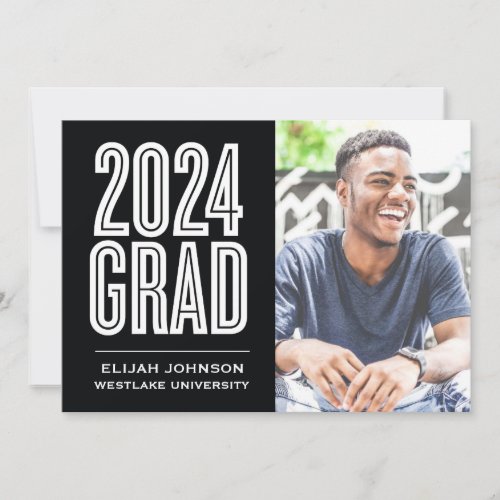 SIMPLY BOLD 2024 GRAD PHOTO GRADUATION INVITATION