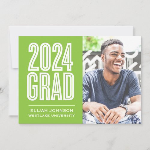 SIMPLY BOLD 2024 GRAD PHOTO GRADUATION INVITATION