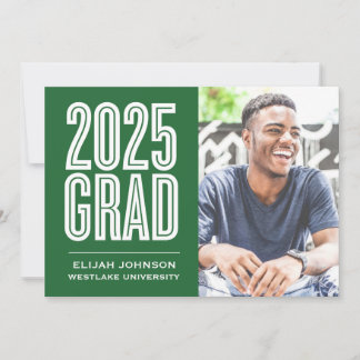 SIMPLY BOLD 2025 GRAD PHOTO GRADUATION INVITATION