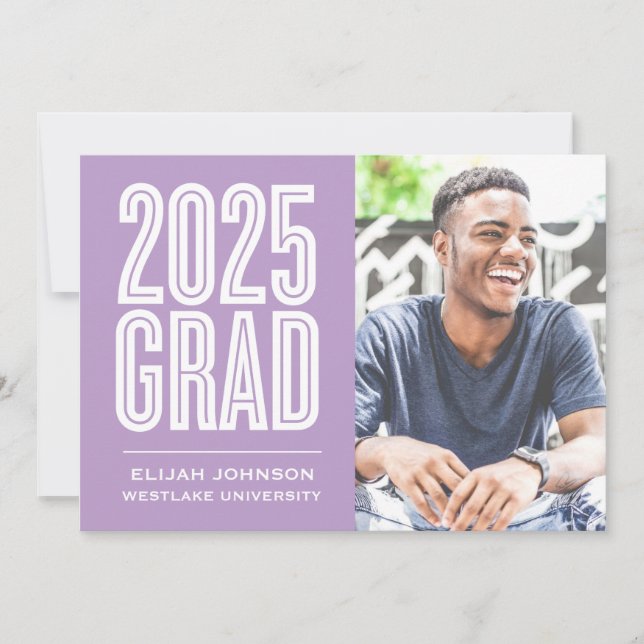SIMPLY BOLD 2025 GRAD PHOTO GRADUATION INVITATION (Front)