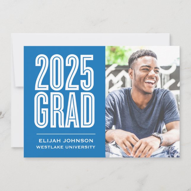 SIMPLY BOLD 2025 GRAD PHOTO GRADUATION INVITATION (Front)