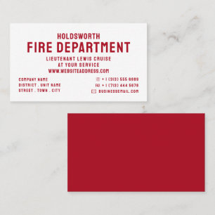 Simply Bold, Firefighter Business Card