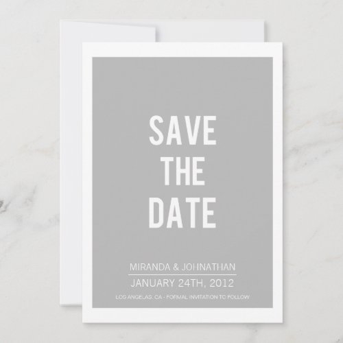Simply Bold Gray Save The Date Announcements