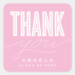 SIMPLY BOLD MODERN THANK YOU GRAD FAVOR STICKER
