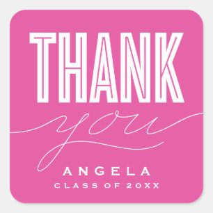 SIMPLY BOLD MODERN THANK YOU GRAD FAVOR STICKER