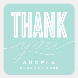 SIMPLY BOLD MODERN THANK YOU GRAD FAVOR STICKER