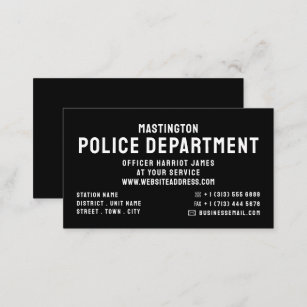 Simply Bold, Police Officer, Law Enforcement Business Card