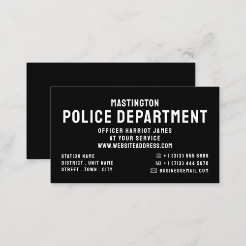 Simply Bold Police Officer Law Enforcement Business Card