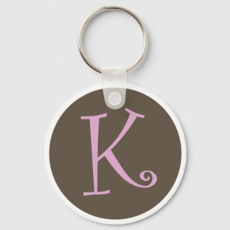 Simply Brown & Pink Keychain "K"