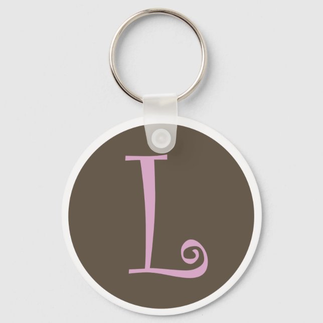 Simply Brown & Pink Keychain "L" (Front)