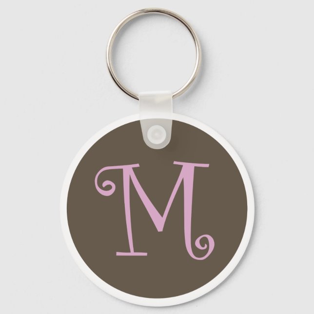 Simply Brown & Pink Keychain "M" (Front)