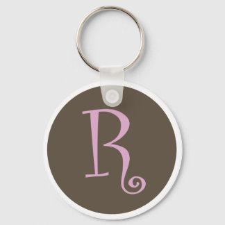 Simply Brown & Pink Keychain "R"