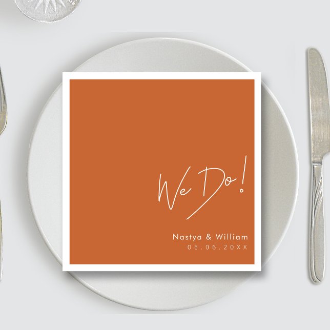 Simply Burnt Orange: Hand Lettered 'We Do'  Napkins (Simply Burnt Orange Hand Lettered 'We Do'  Napkins)