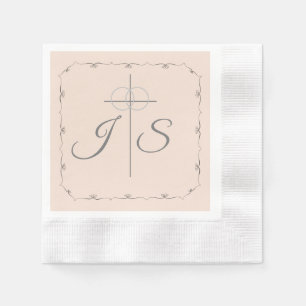 Simply Catholic Champagne Pink Wedding Menu Napkins