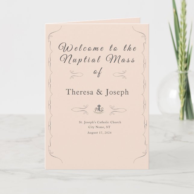 Simply Catholic Nuptial Mass with Photo  Program (Front)