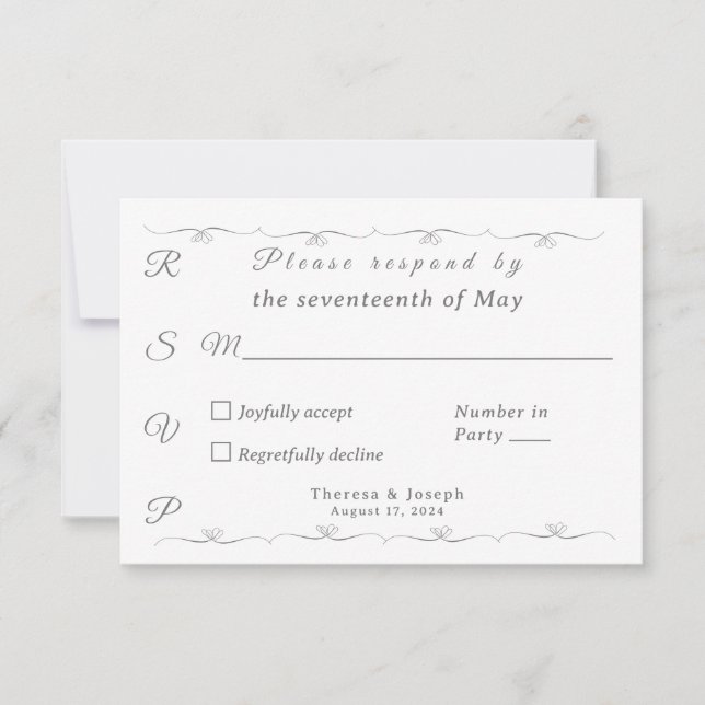 Simply Catholic Wedding White RSVP Card (Front)