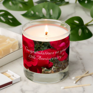 Simply Cheerful & Floral, 15th Anniversary Candle