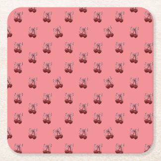 Simply Cherries Square Paper Coaster