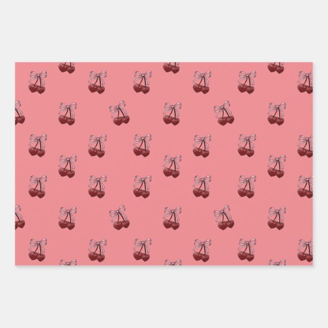 simply Cherries Wrapping Paper Sheets (Front)