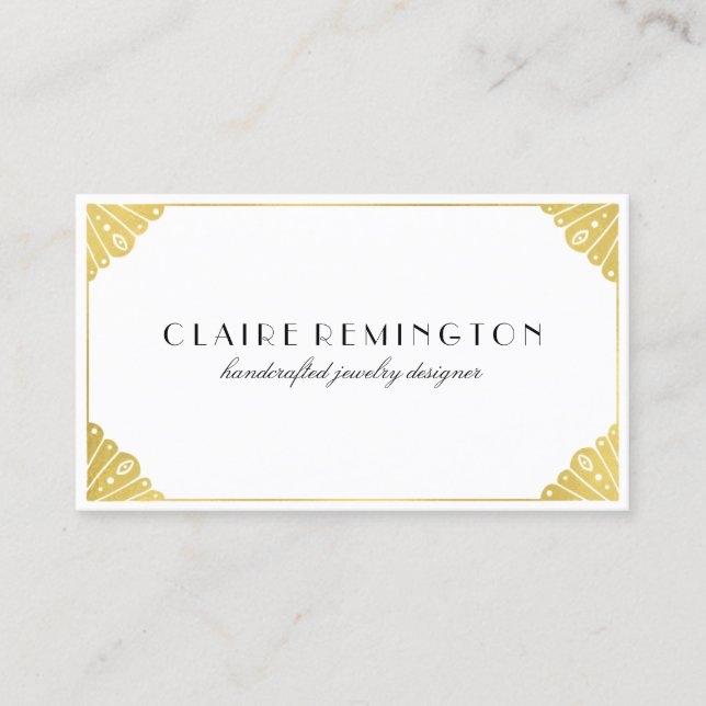 Simply Chic Art Deco | Faux Gold Foil Business Card (Front)