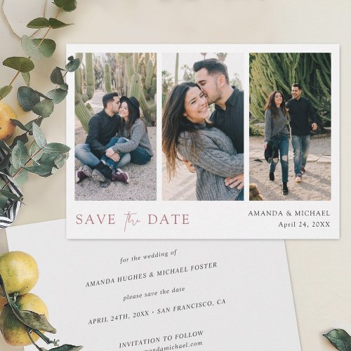 Simply Chic Custom Multi Photo Collage Wedding Sav Save The Date