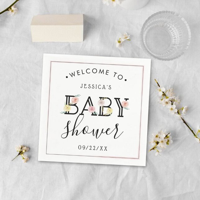 Simply Chic Floral Garden Baby Shower Napkins (Creator Uploaded)