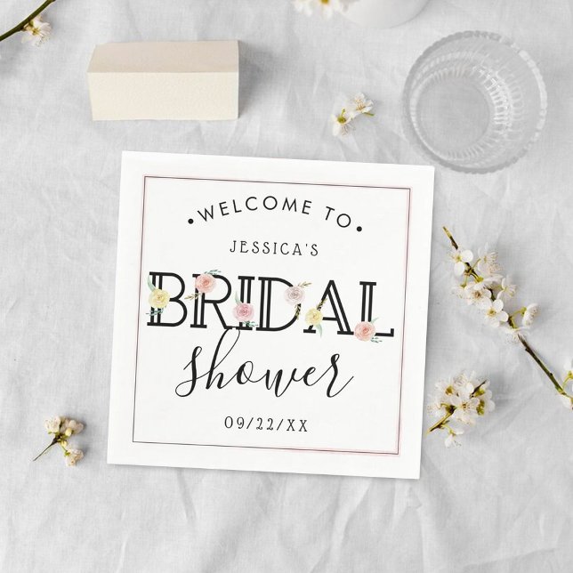 Simply Chic Floral Garden Bridal Shower Napkins (Creator Uploaded)