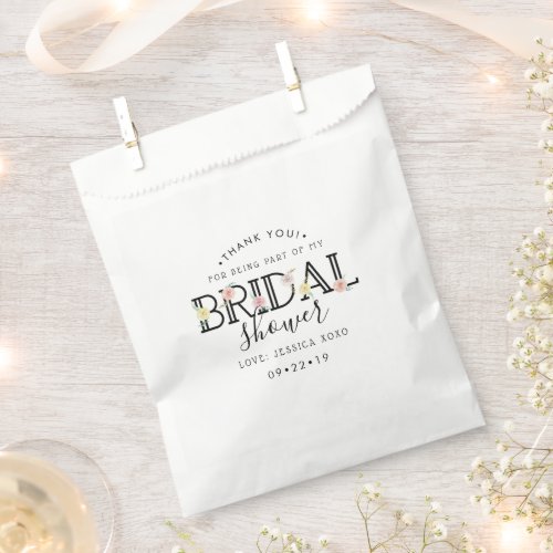 Simply Chic Floral Garden Bridal Shower Thank You Favor Bag