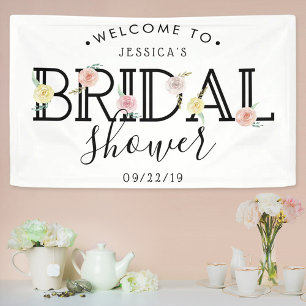 Simply Chic Floral Garden Bridal Shower Welcome Banner