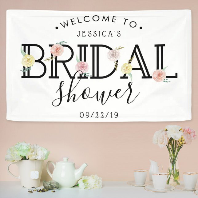 Simply Chic Floral Garden Bridal Shower Welcome Banner (Creator Uploaded)
