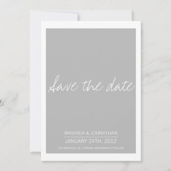 Simply Chic Gray Save The Date Announcements by AllyJCat at Zazzle
