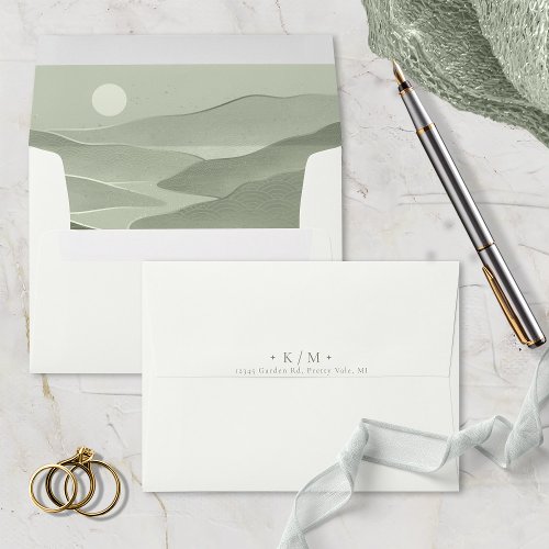 Simply Chic Landscape Wedding PearlSage ID1046 Envelope