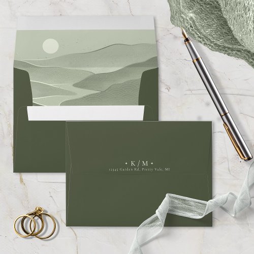 Simply Chic Landscape Wedding SageMoss ID1046 Envelope