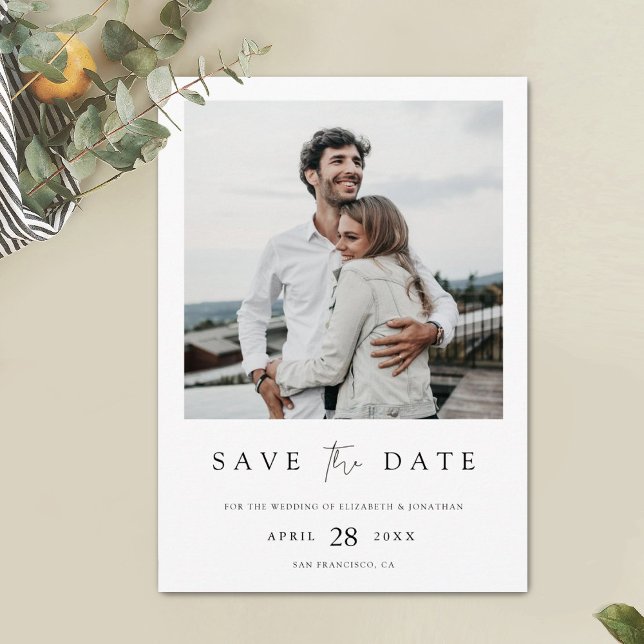 Simply Chic Minimalist Save the Date with Photo (Creator Uploaded)