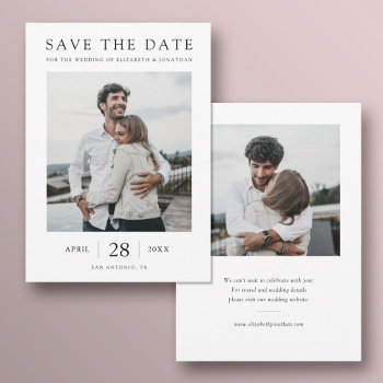 Simply Chic Modern Multi Photo Wedding  Save The Date by goattreedesigns at Zazzle