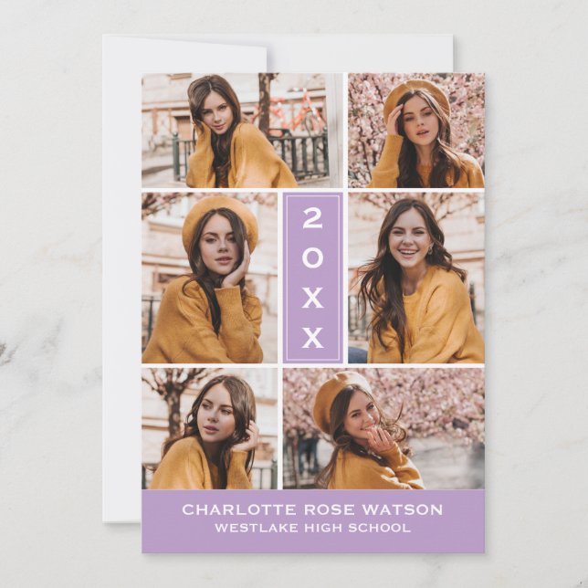 SIMPLY CHIC PHOTO COLLAGE GRADUATION INVITATION (Front)