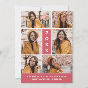 SIMPLY CHIC PHOTO COLLAGE GRADUATION INVITATION