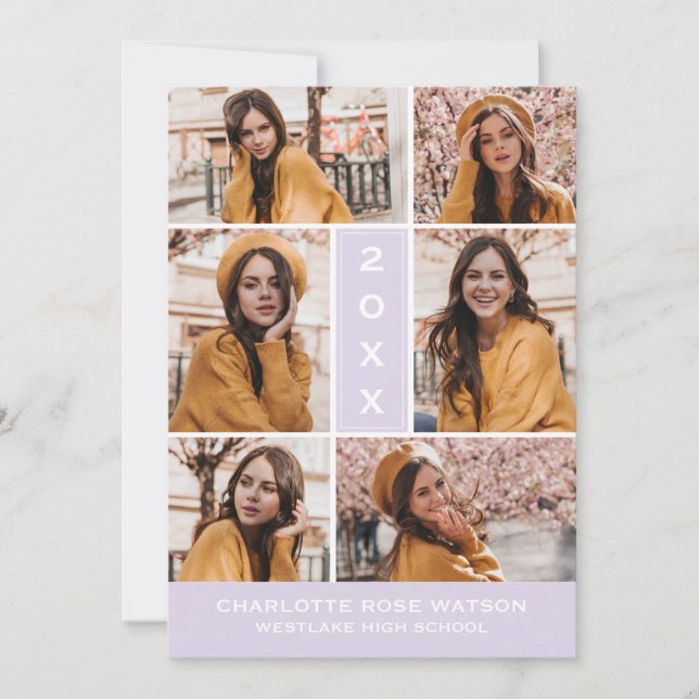 SIMPLY CHIC PHOTO COLLAGE GRADUATION INVITATION (Front)